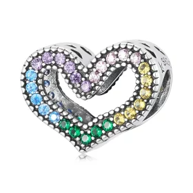 Pandora Style Rainbow Heart Charm - SCC2137 Pandora Style Rainbow Heart Charm - SCC2137