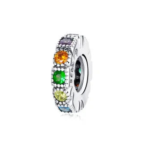 (image for) Pandora Style Rainbow Stone Spacer Charm - BSC473