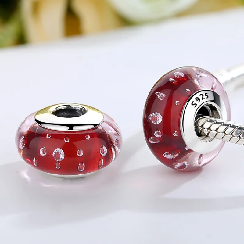 (image for) Pandora Style Red Murano Glass Charm - SCZ027 - View 4