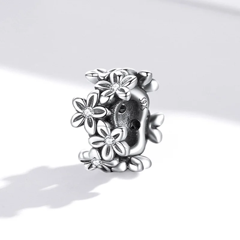 (image for) Pandora Style Retro Flowers Charm - SCC1938 - View 2