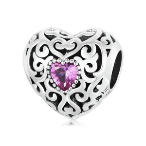Pandora Style Retro Pattern Love Charm - SCC2136 (image for) Pandora Style Retro Pattern Love Charm - SCC2136