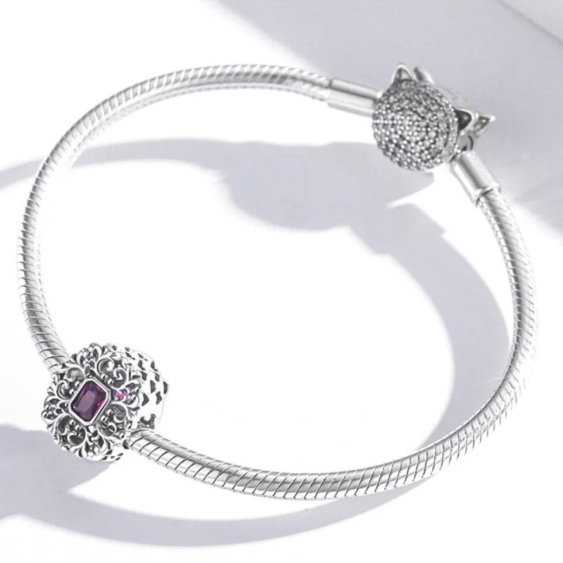 (image for) Pandora Style Retro Pattern - Zirconium Charm - SCC2152 - View 3