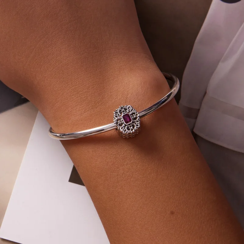 (image for) Pandora Style Retro Pattern - Zirconium Charm - SCC2152 - View 5