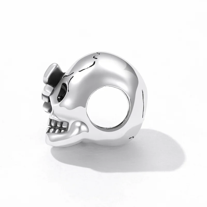 (image for) Pandora Style Retro Skull Charm - SCC2232 - View 3