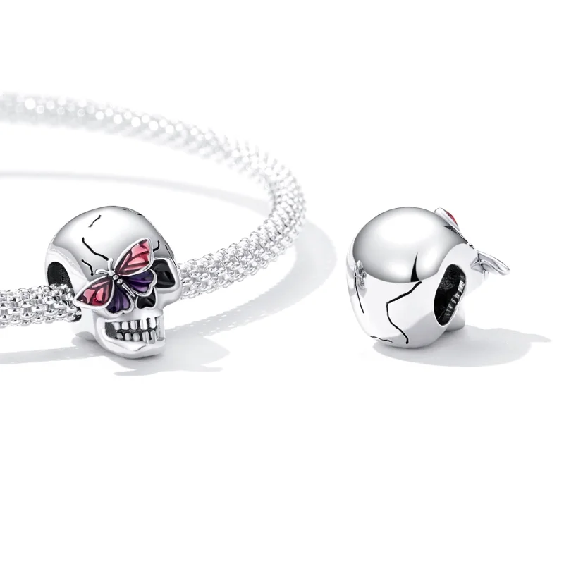 (image for) Pandora Style Retro Skull Charm - SCC2232 - View 4