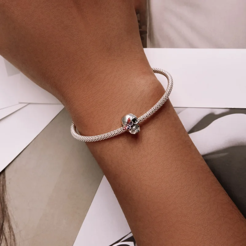 (image for) Pandora Style Retro Skull Charm - SCC2232 - View 6