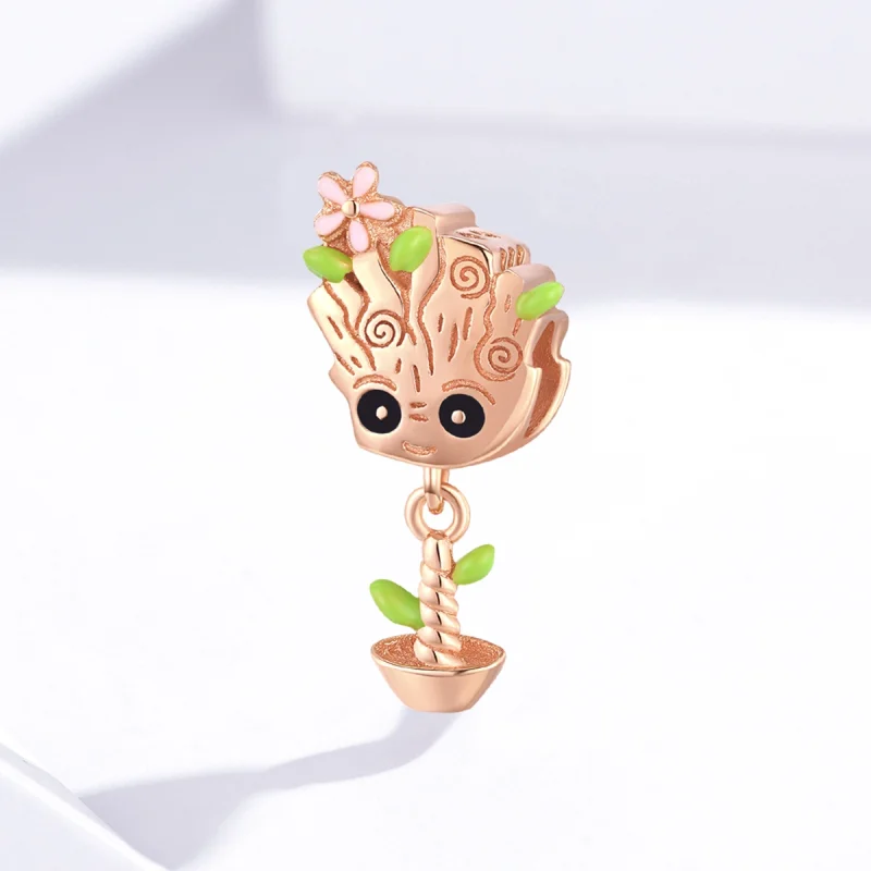 (image for) Pandora Style Rose Gold Baby Groot Charm - BSC130 - View 2