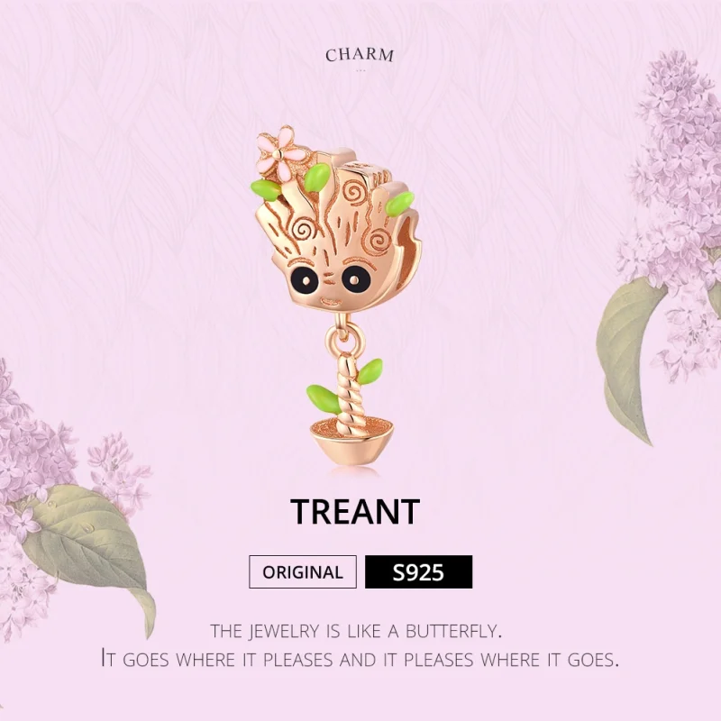 (image for) Pandora Style Rose Gold Baby Groot Charm - BSC130 - View 5