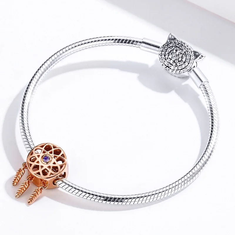 (image for) Pandora Style Rose Gold Dream Catcher Rose Gold Charm - SCC330-C - View 4