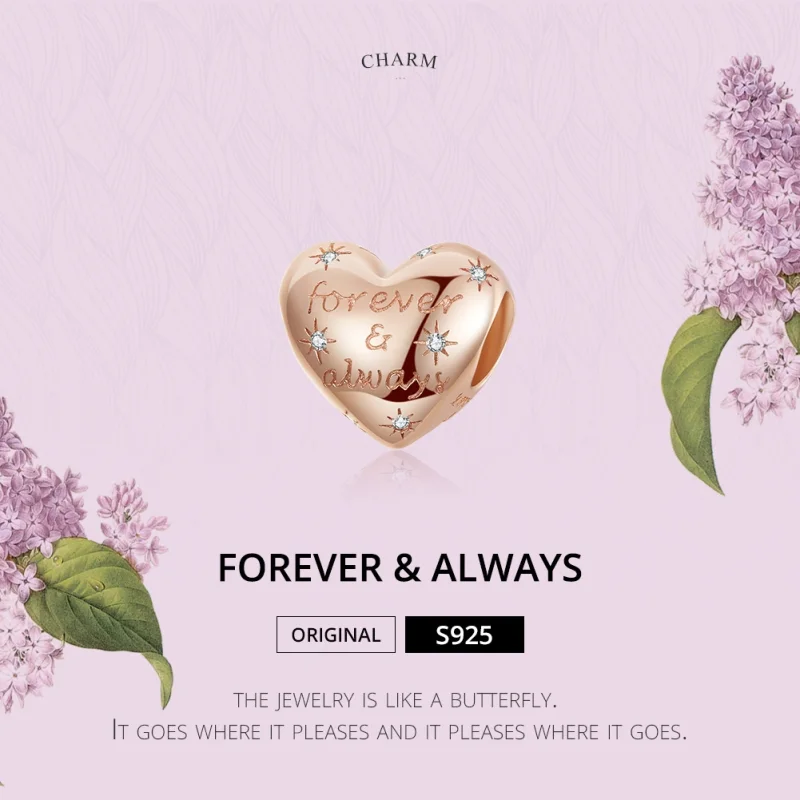 (image for) Pandora Style Rose Gold Forever & Always Charm - SCC1223 - View 2