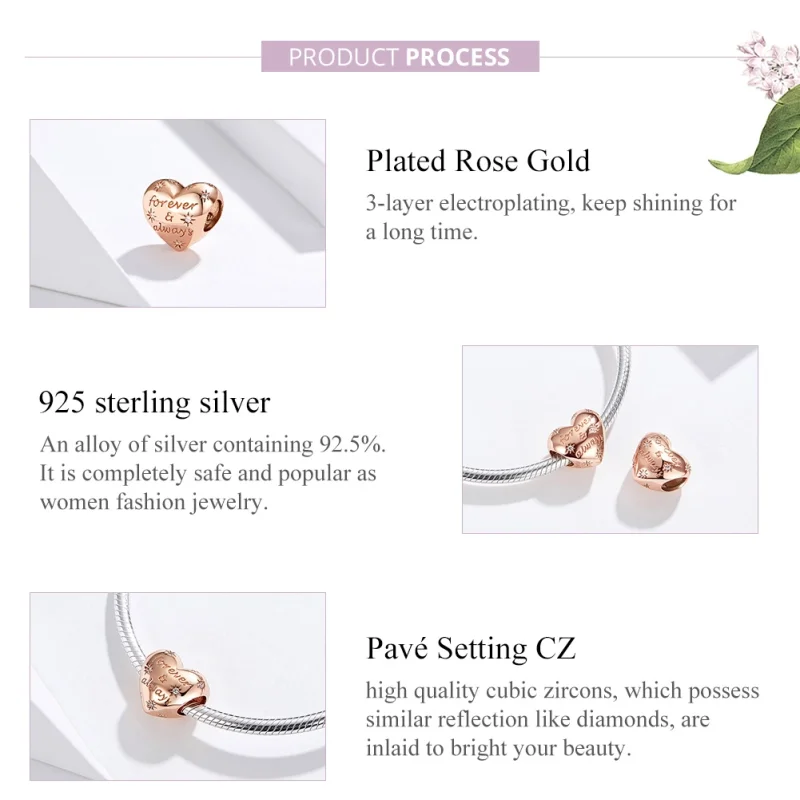 (image for) Pandora Style Rose Gold Forever & Always Charm - SCC1223 - View 4