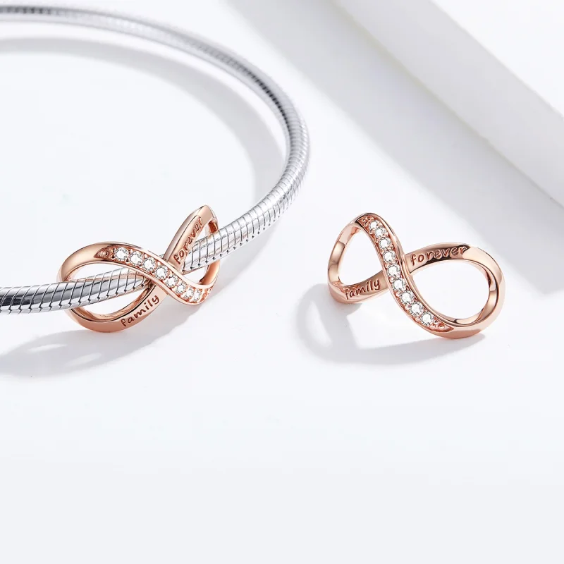 (image for) Pandora Style Rose Gold Infinity Charm - SCC1146-C - View 6