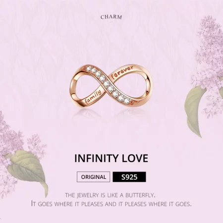 Pandora Style Rose Gold Infinity Charm - SCC1146-C