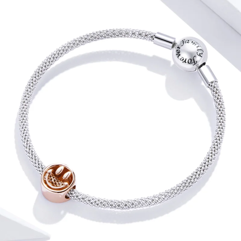 (image for) Pandora Style Rose Gold Lucky Smile Charm - SCC1787 - View 3
