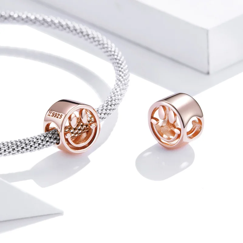 (image for) Pandora Style Rose Gold Lucky Smile Charm - SCC1787 - View 4