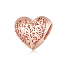 Pandora Style Rose Gold Rose Family Tree Charm - BSC215 Pandora Style Rose Gold Rose Family Tree Charm - BSC215