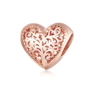(image for) Pandora Style Rose Gold Rose Family Tree Charm - BSC215