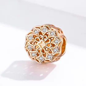 Pandora Style Rose Gold Rose Window Charm - SCC1279 Pandora Style Rose Gold Rose Window Charm - SCC1279