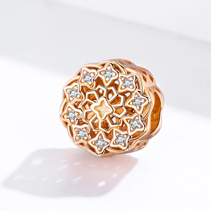 (image for) Pandora Style Rose Gold Rose Window Charm - SCC1279 - View 5