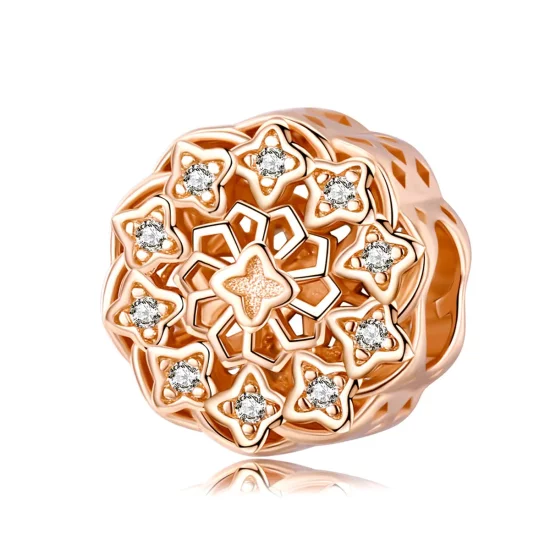 Pandora Style Rose Gold Rose Window Charm - SCC1279