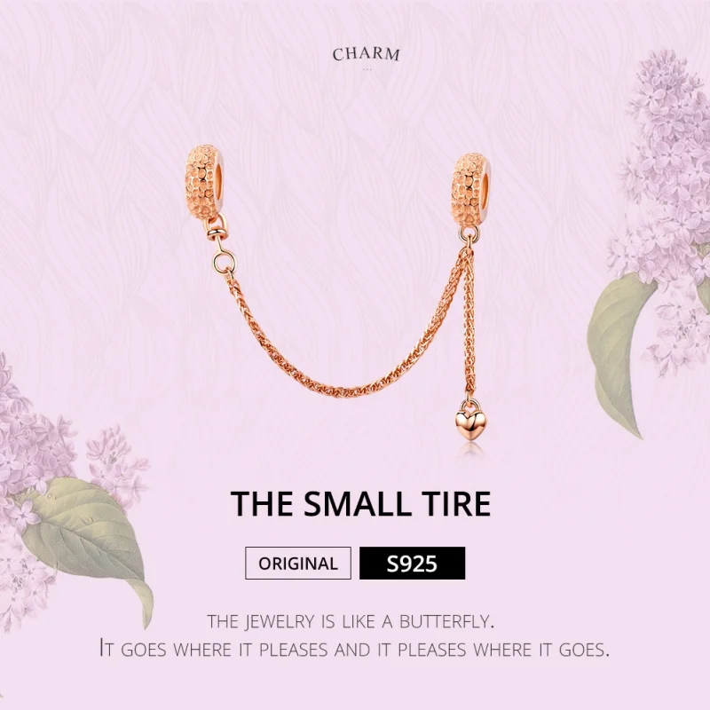 (image for) Pandora Style Rose Gold Safety Chain - SCC1112-C - View 2