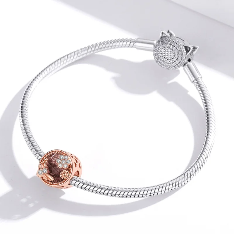 (image for) Pandora Style Rose Gold Secret Garden Charm - BSC389 - View 3