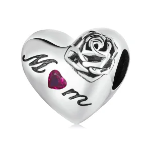 (image for) Pandora Style Rose Heart Charm - SCC2072
