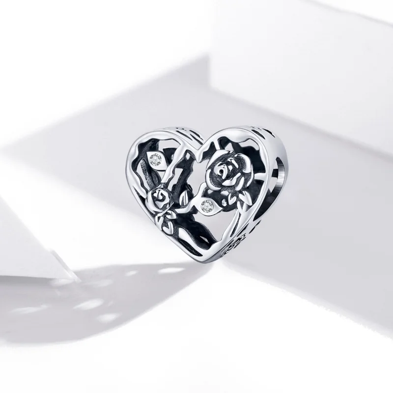 (image for) Pandora Style Rose Love Charm - BSC475 - View 2