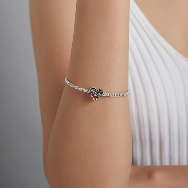 (image for) Pandora Style Rose Love Charm - BSC475 - View 5