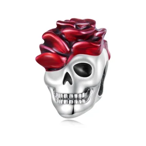 (image for) Pandora Style Rose Skull Charm - SCC2403