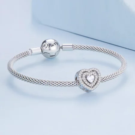 Pandora Style Shining Heart Charm - BSC662