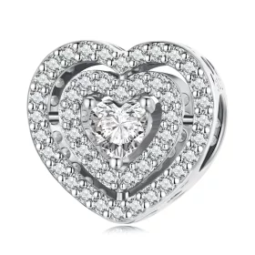 Pandora Style Shining Heart Charm - BSC662 Pandora Style Shining Heart Charm - BSC662