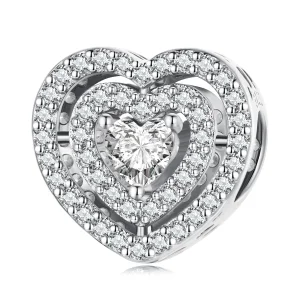 (image for) Pandora Style Shining Heart Charm - BSC662