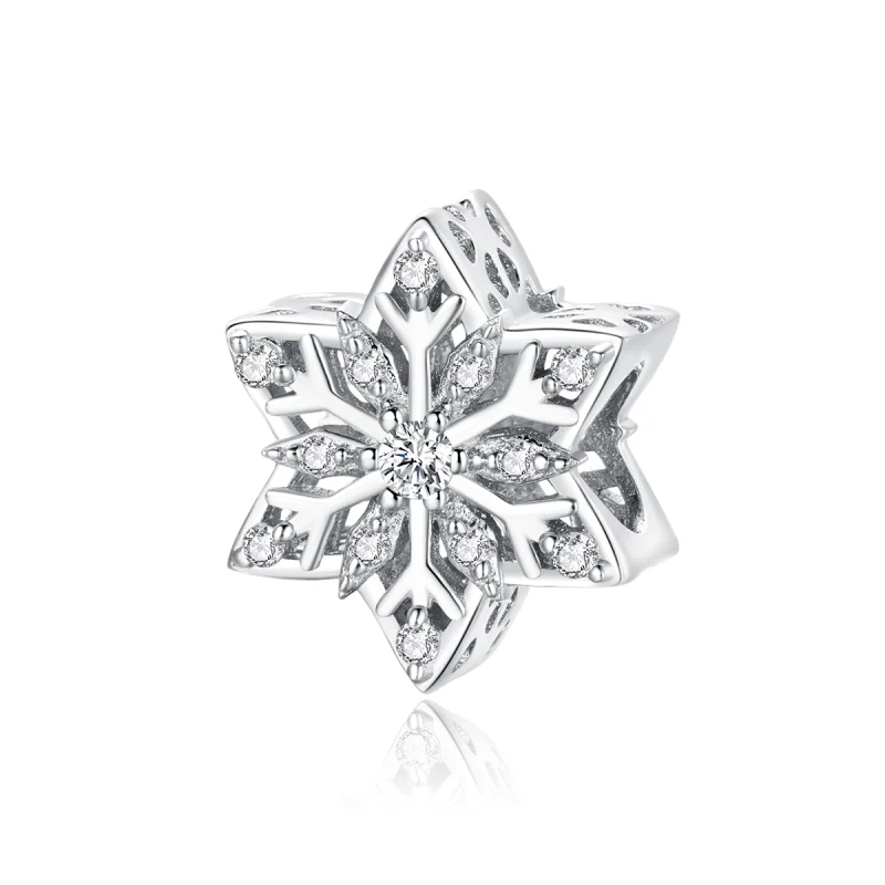 (image for) Pandora Style Shiny Snowflakes Charm - BSC368 - Product Image