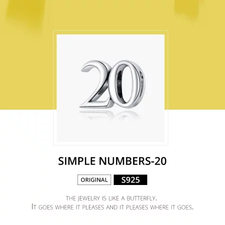 Pandora Style Silver 20Th Anniversary Charm - SCC1623