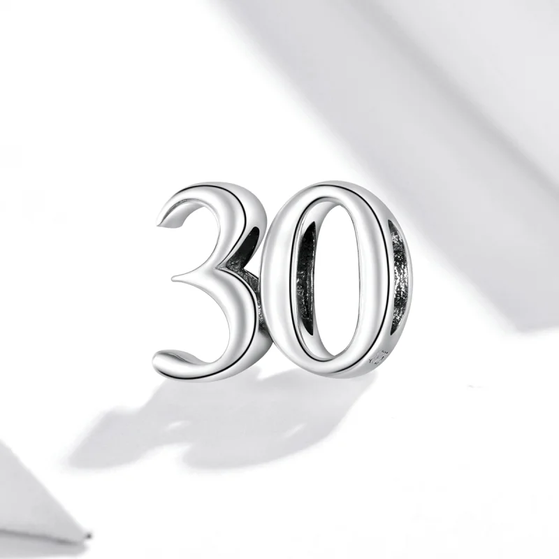 (image for) Pandora Style Silver 30Th Birthday Charm - SCC1622 - View 2