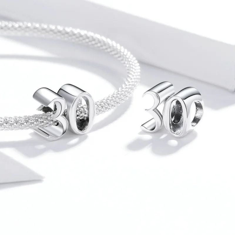 (image for) Pandora Style Silver 30Th Birthday Charm - SCC1622 - View 4