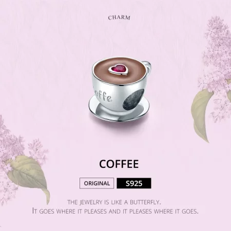 Pandora Style Silver Afternoon Coffee Charm - SCC1286