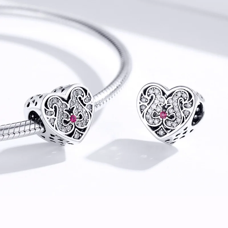 (image for) Pandora Style Silver Always In My Heart Charm - SCC1415 - View 4