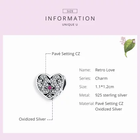 Pandora Style Silver Always In My Heart Charm - SCC1415
