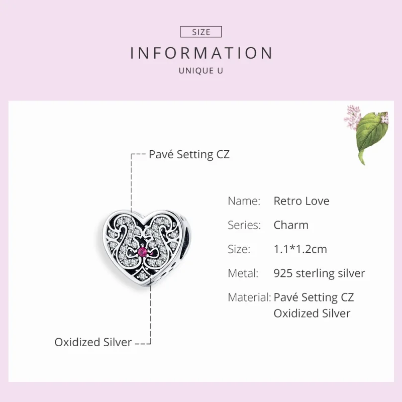 (image for) Pandora Style Silver Always In My Heart Charm - SCC1415 - View 7
