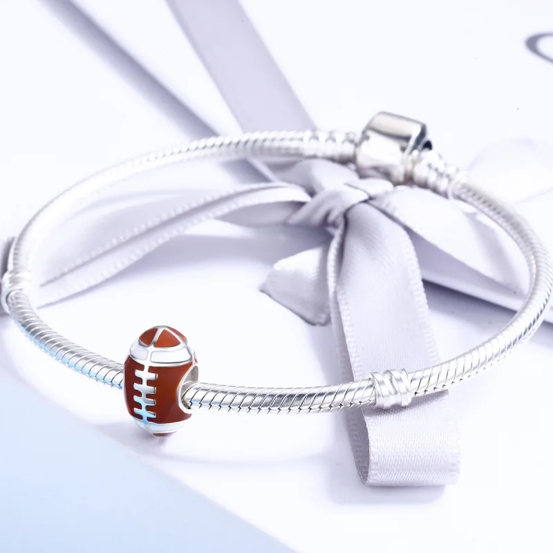 (image for) Pandora Style Silver American Football Charm - SCC442 - View 4