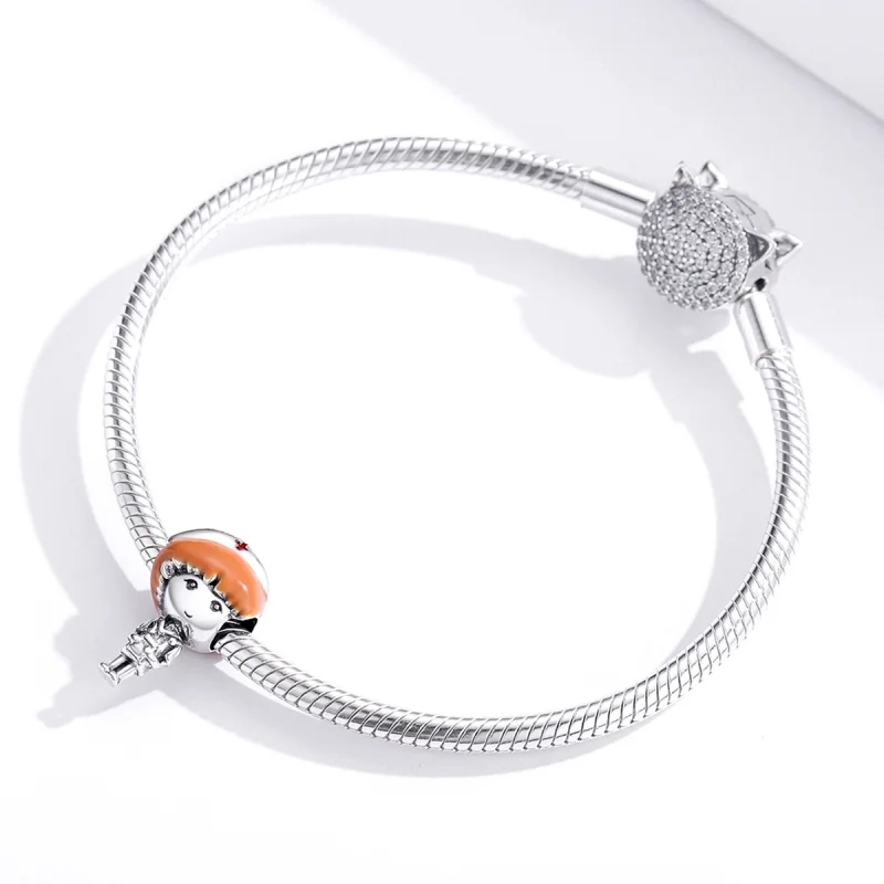 (image for) Pandora Style Silver Angel In White Nurse Rn Charm - SCC1548 - View 2