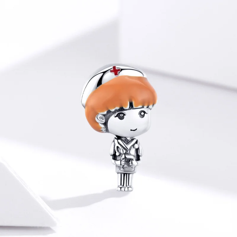 (image for) Pandora Style Silver Angel In White Nurse Rn Charm - SCC1548 - View 3