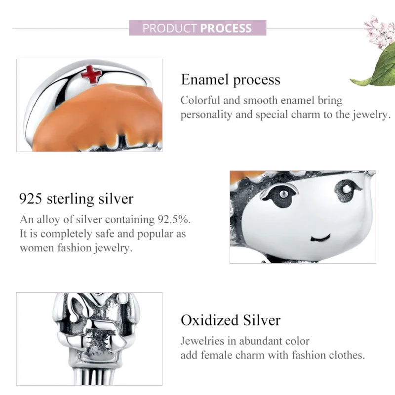 (image for) Pandora Style Silver Angel In White Nurse Rn Charm - SCC1548 - View 8