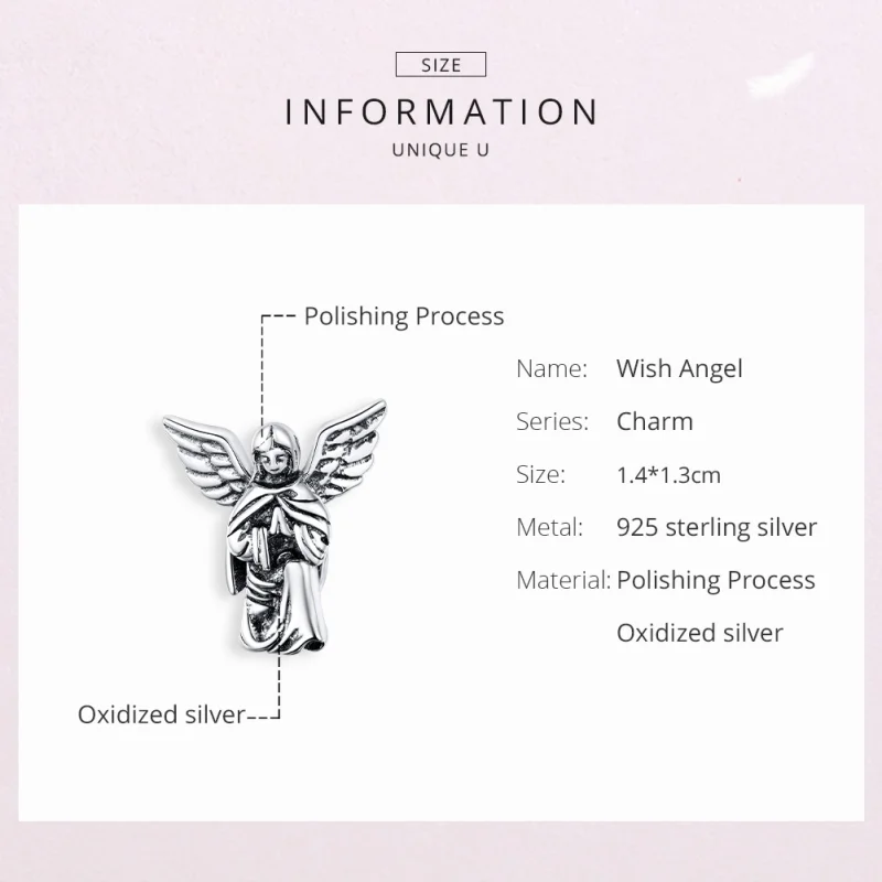 (image for) Pandora Style Silver Angel of Love Charm - BSC314 - View 6
