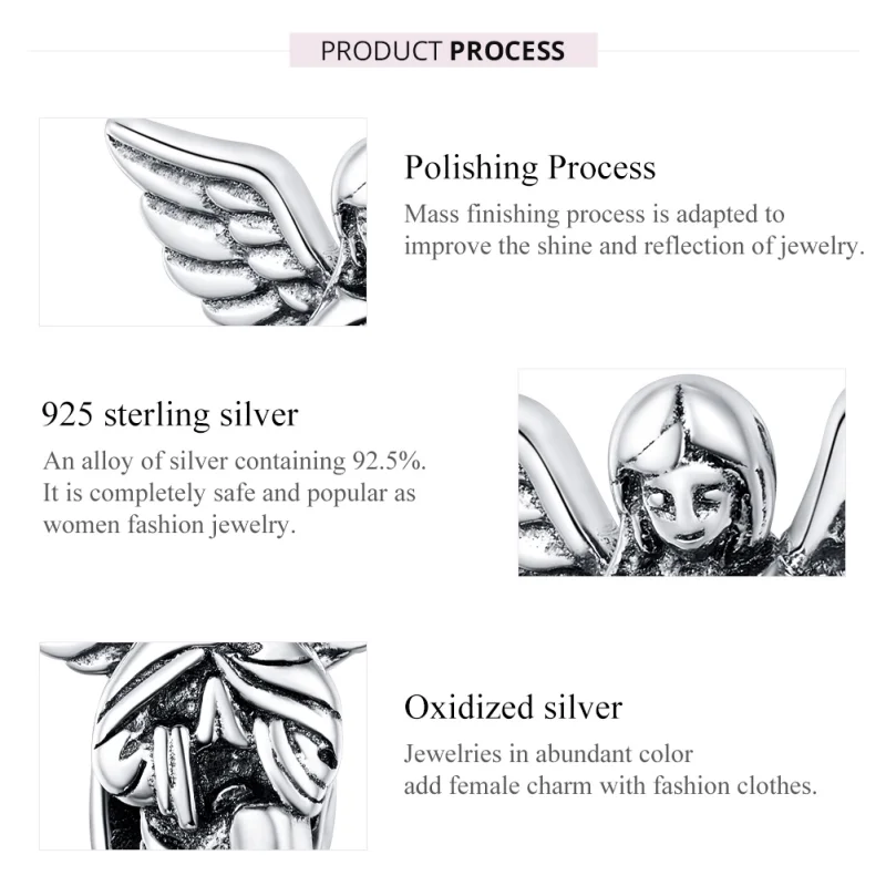 (image for) Pandora Style Silver Angel of Love Charm - BSC314 - View 7