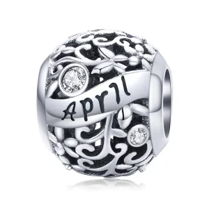 (image for) Pandora Style Silver April Birthstone Charm - SCC1385-4