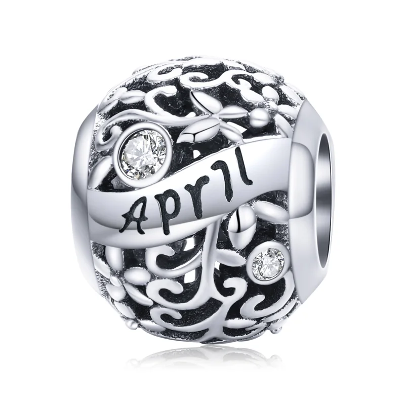 (image for) Pandora Style Silver April Birthstone Charm - SCC1385-4 - Product Image