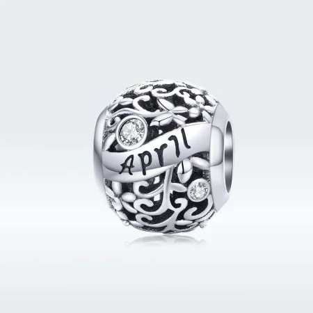 Pandora Style Silver April Birthstone Charm - SCC1385-4